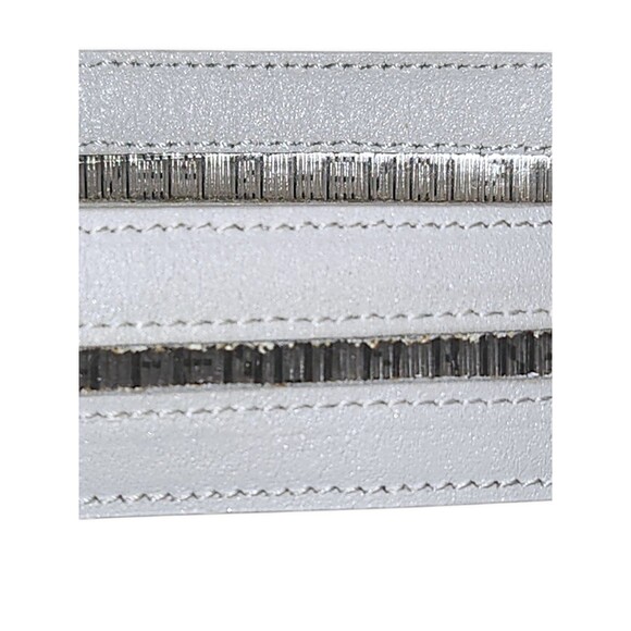Fendi Jeans Designer Belt White With Vinyl Fendi Print & Resin Buckle Silver - Picture 3 of 5